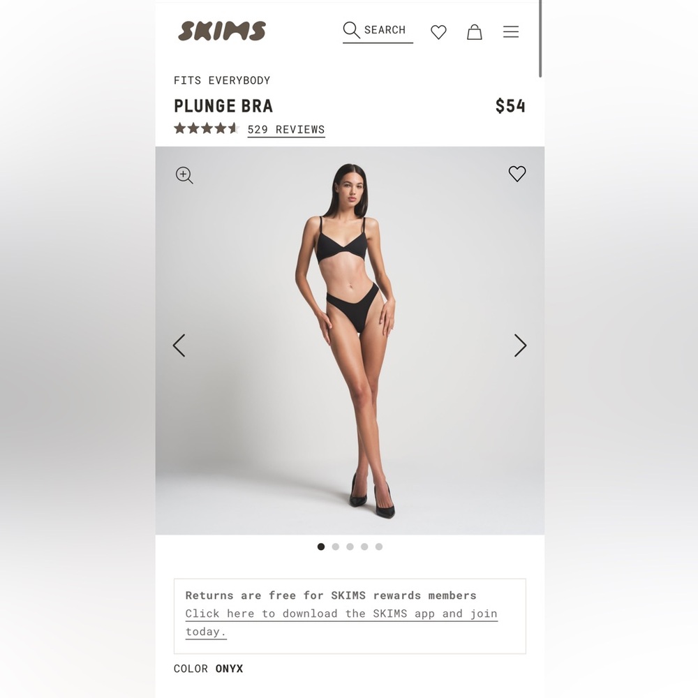 Skims 34B fits everybody scoop plunge bra